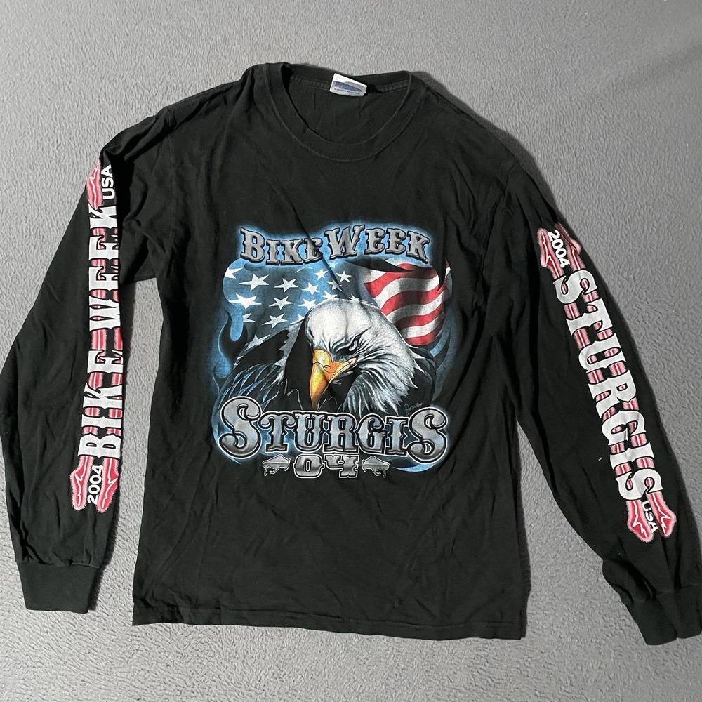 Sturgis‎ Vintage 2004 T-Shirt Sz Small Black Long Sleeve-Excellent condition